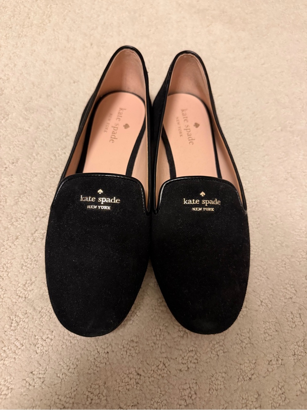 kate spade Black Suede Logo Trim Women's Loafers